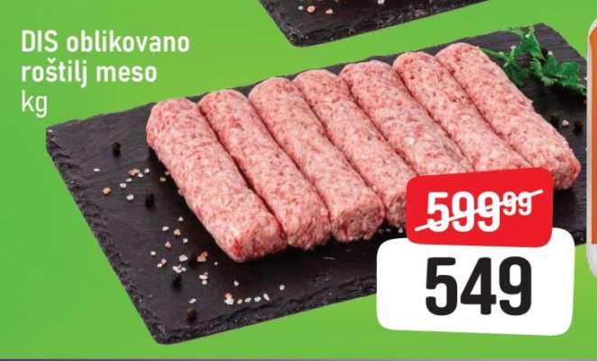 Dis oblikovano roštilj meso