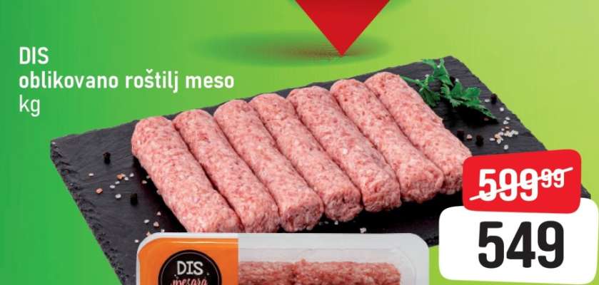 Dis oblikovano roštilj meso