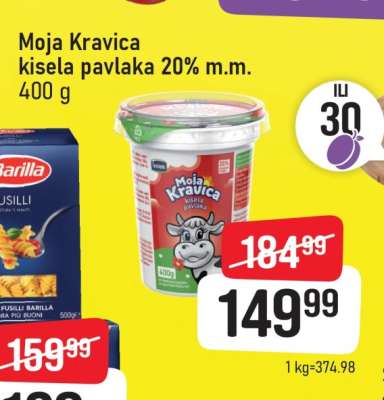 Moja Kravica kisela pavlaka 20% m.m.