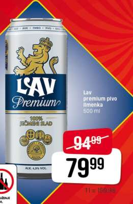 Lav premium pivo limenka