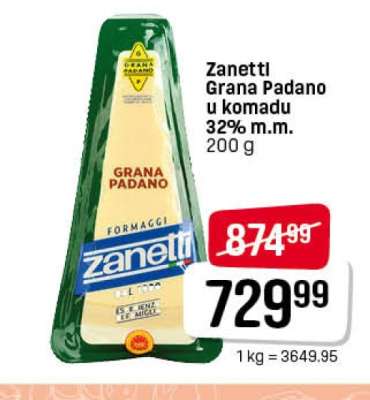 Zanetti Grana Padano u komadu 32% m.m.