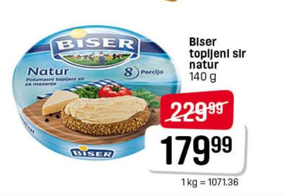 Biser topljeni sir natur
