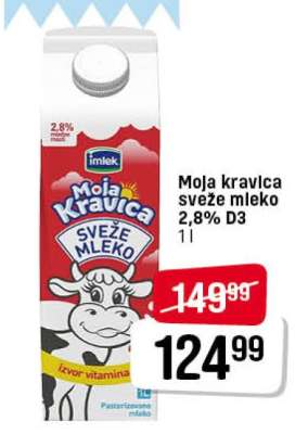 Moja kravica sveže mleko 2,8% D3
