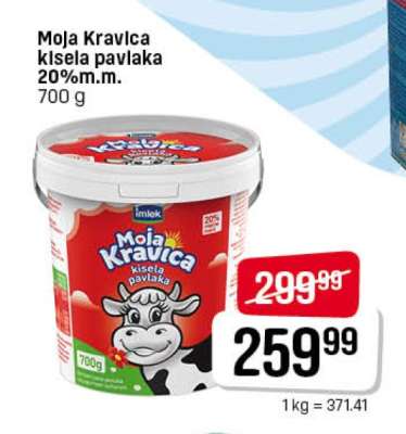 Moja Kravica kisela pavlaka 20% m.m.