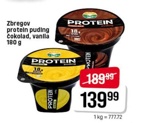 Zbregov protein pudding chocolate, vanilla 180g