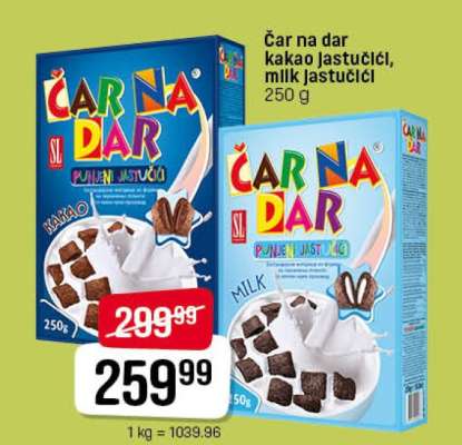 Čar na dar kakao jastučići, milk jastučići