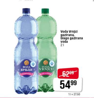 Voda Vrnci gazirana, blago gazirana voda