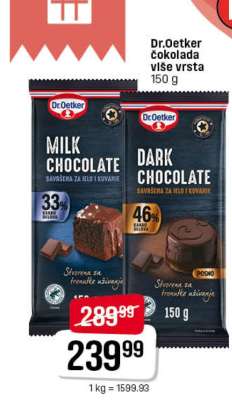 Dr. Oetker čokolada više vrsta
