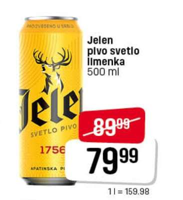 Jelen pivo svetlo limenka