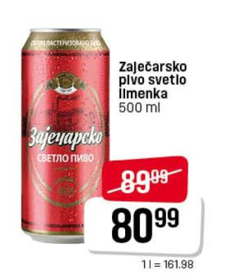Zaječarsko pivo svetlo limenka