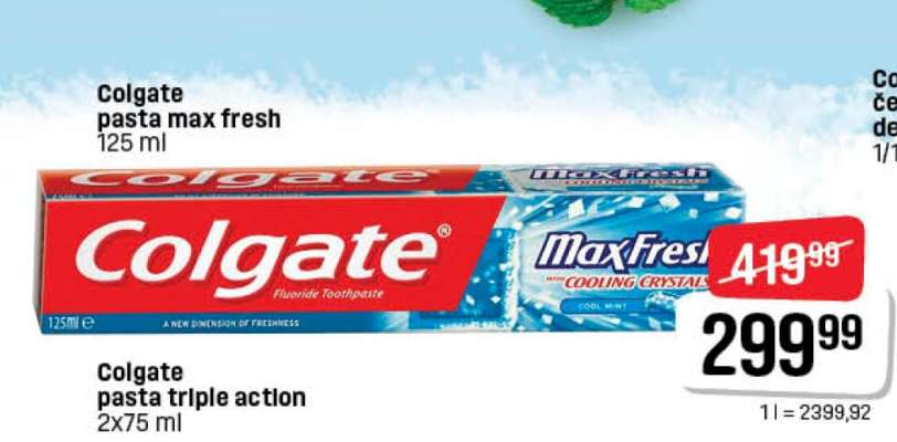 Colgate pasta max fresh