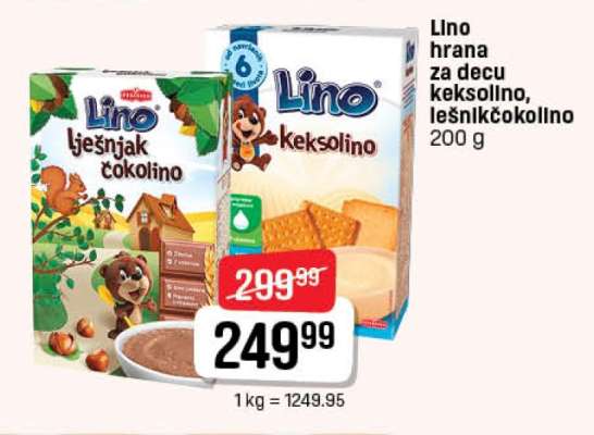 Lino hrana za decu keksolino, lešnikčokolino
