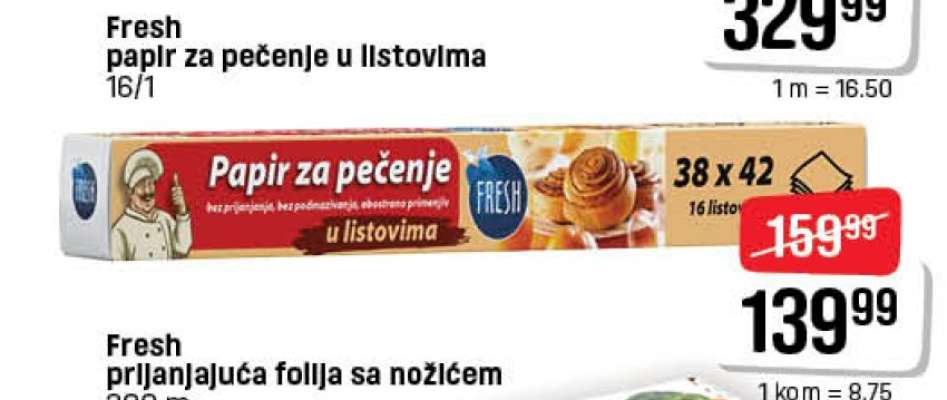 Fresh papir za pečenje u listovima