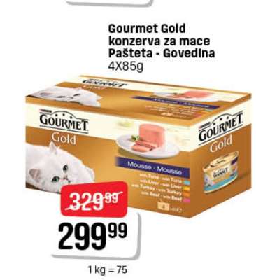Gourmet Gold konzerva za mace Pašteta - Govedina 4x85g