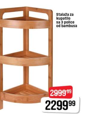 Stalaža za kupatilo sa 3 police od bambusa