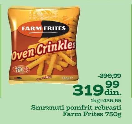 Smrznuti pomfrit rebrasti Farm Frites 750g