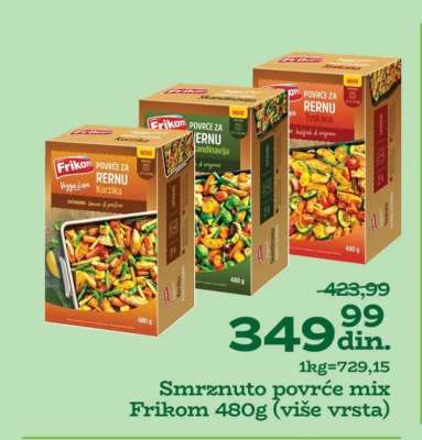 Smrznuto povrće mix Frikom 480g (više vrsta)