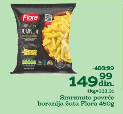 Smrznuto povrće boranija žuta Flora 450g