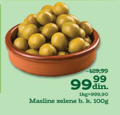 Masline zelene b. k. 100g