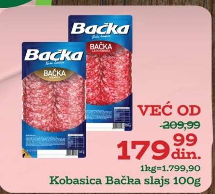 Kobasica Bačka slajs 100g