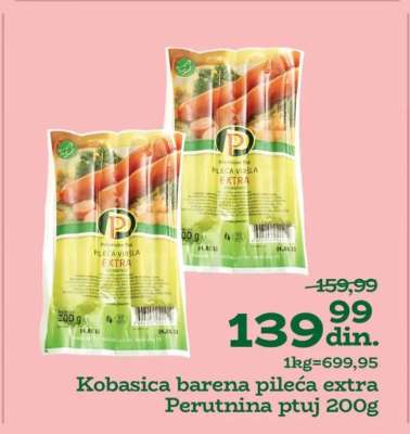 Kobasica barena pileća extra Perutnina ptuj 200g