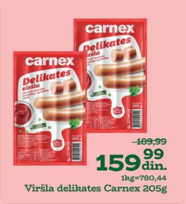 Viršla delikates Carnex 205g