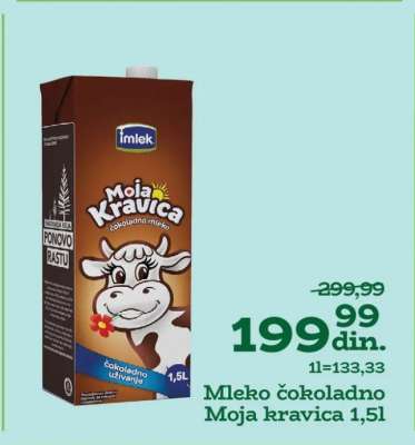 Mleko čokoladno Moja kravica 1,5l