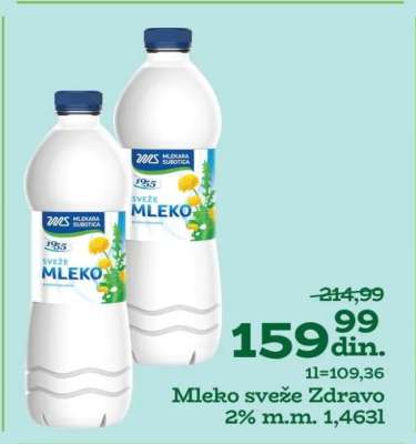 Mleko sveže Zdravo 2% m.m.