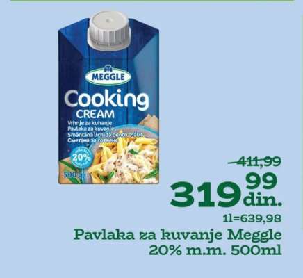 Pavlaka za kuvanje Meggle 20% m.m. 500ml