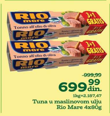 Tuna u maslinovom ulju Rio Mare 4x80g