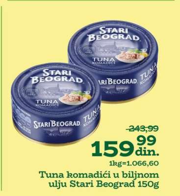 Tuna komadići u biljnom ulju Stari beograd 150g