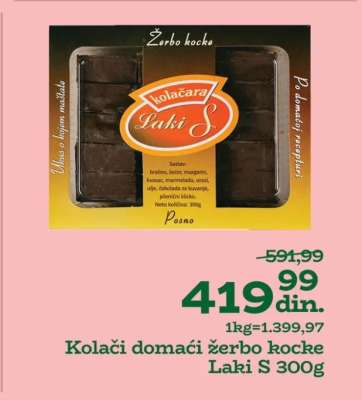 Kolači domaći žerbo kocke Laki S 300g