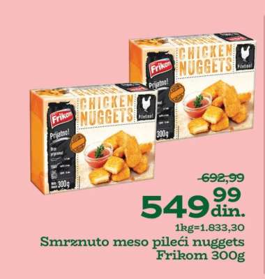 Smrznuto meso pileći nuggets Frikom 300g