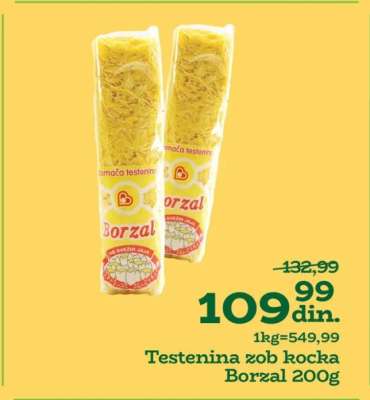 Testenina zob kocka Borzal 200g