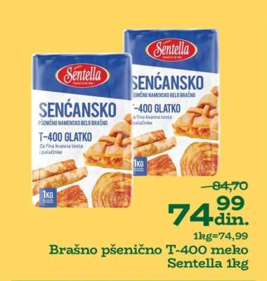 Brašno pšenično T-400 meko Sentella 1kg