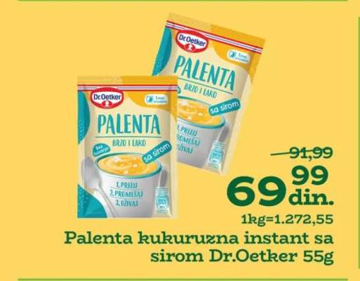 Palenta kukuruzna instant sa sirom Dr.Oetker 55g