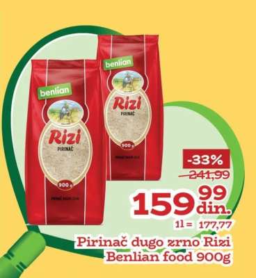 Pirinac dugo zrno Rizi Benlian food 900g