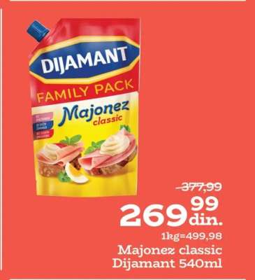 Majonez Classic Dijamant 540ml