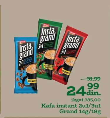 Kafa instant 2u1/3u1 Grand 14g/18g