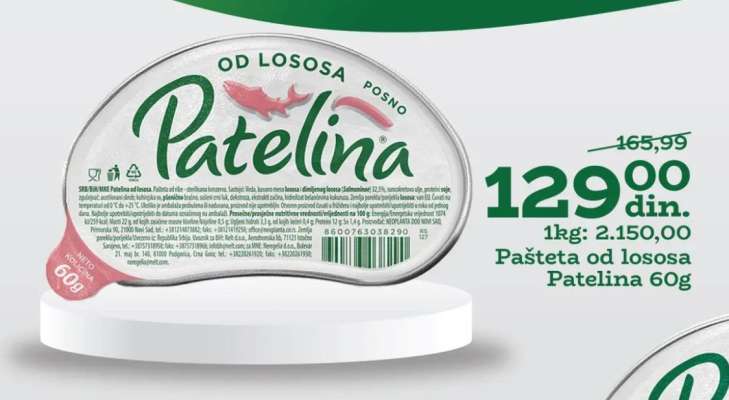 Pašteta od lososa Patelina 60g