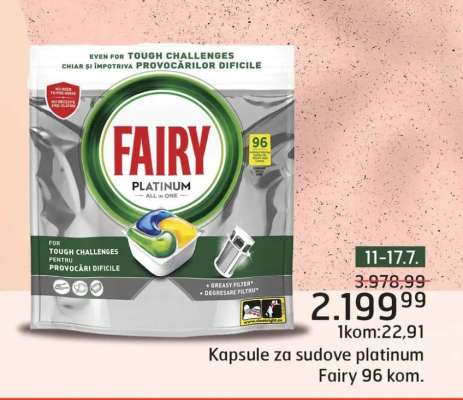 Kapsule za sudove platinum Fairy 96 kom.