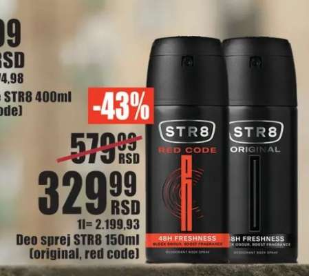 Deo sprej STR8 150ml (original, red code)