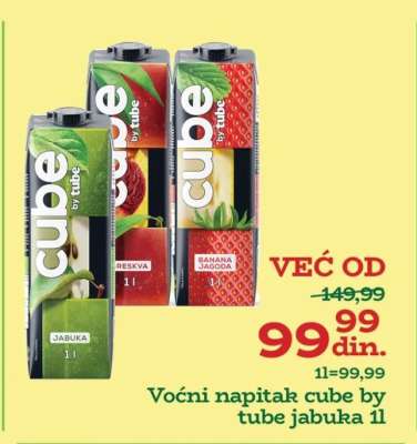 Voćni napitak cube by tube jabuka 1l