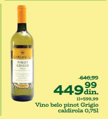 Vino belo Pinot Grigio Caldirola 0,75l