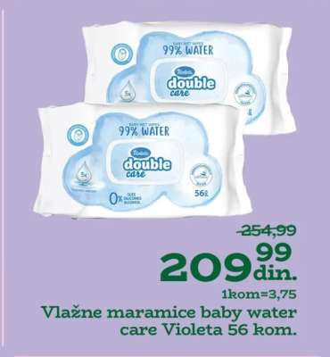 Vlažne maramice baby water care Violeta 56 kom.
