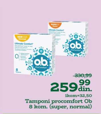 Tamponi procomfort Ob 8 kom. (super, normal)