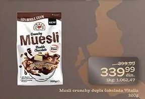 Musli crunchy dupla čokolada Vitalia