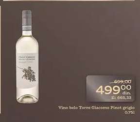 Vino belo Torre Giacomo Pinot grigio