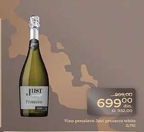 Vino penusavo Just prosecco white