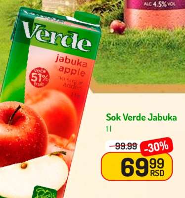 Sok Verde Jabuka 1l